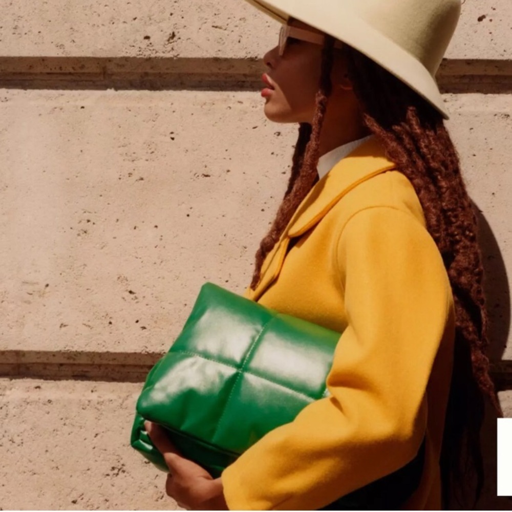 Anthropologie Edison Fold-over Puffy Quilted Shoulder Bag/Clutch